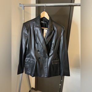 Zara leather blazer